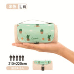 tapis pique nique pliable imperméable vert clair motif animalier sac rangement