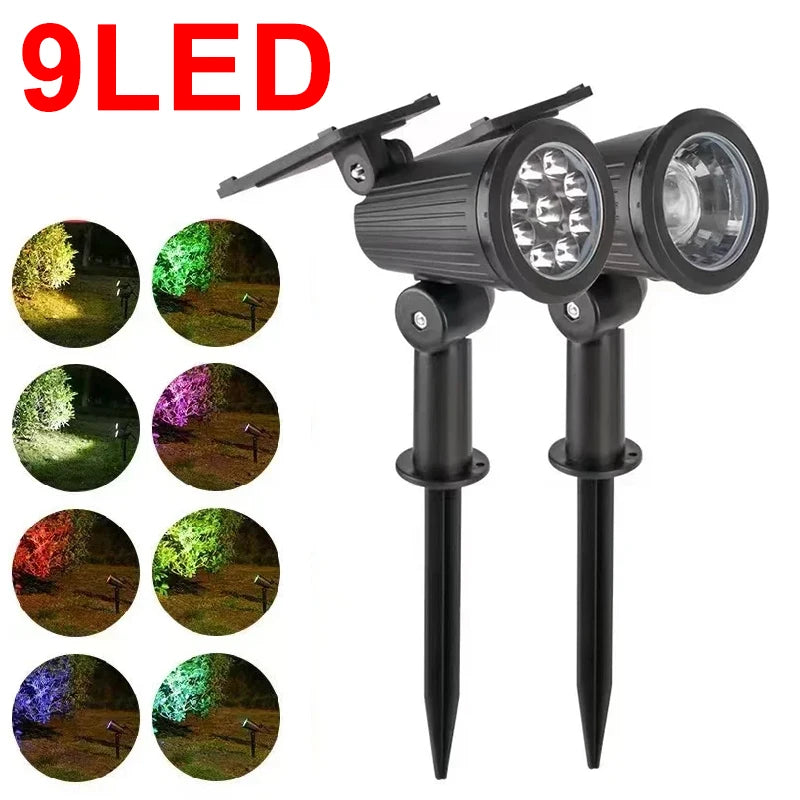 projecteur solaire réglable jardin ip65 étanche led noir moderne contrôlableextérieur villadécorationnocturne