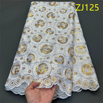 tissu brodé sequins motifs floraux polyester coton occasion mariage robe cérémonie bleu rose blanc