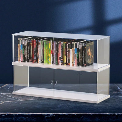 Boîte de rangement en acrylique transparent pour DVD et CD empilable