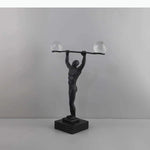 sculpture décorative moderne noir transparent figure humaine musclee sphères lisses maison art deco