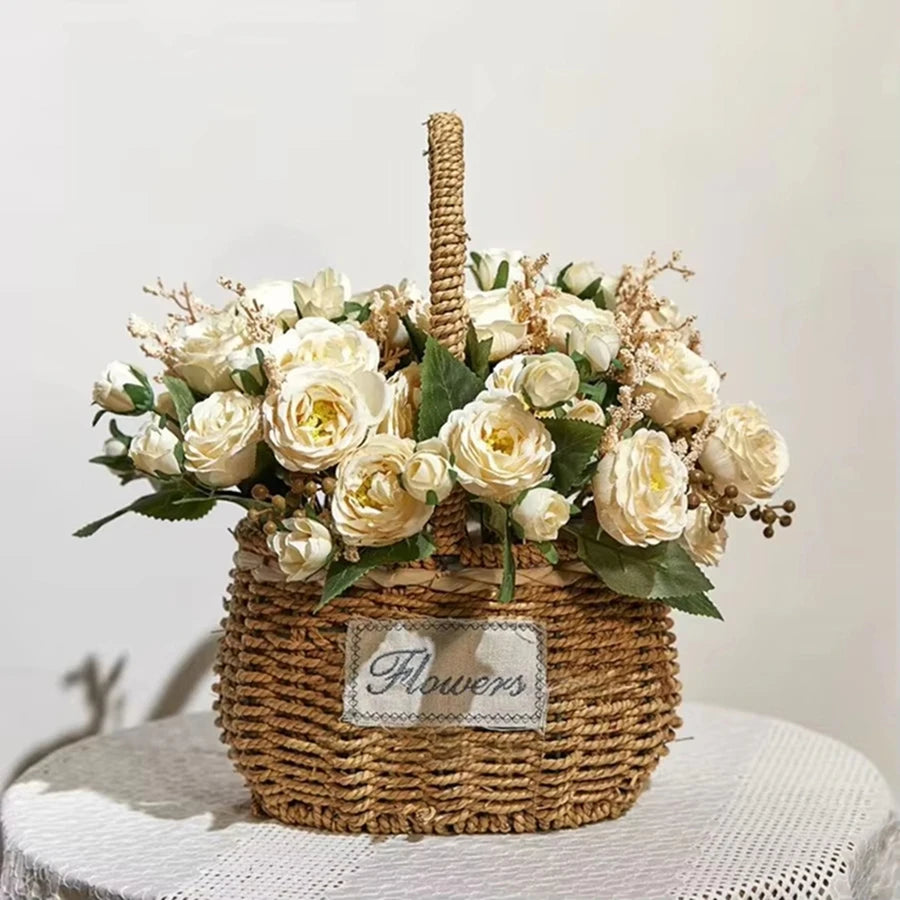 bouquets artificiels fleurs roses classiques decoration mariage exterieur intérieur anniversaire baby shower