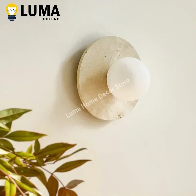 applique murale moderne beige clair texture naturelle minimaliste fixée ampoule led cuisine salle manger