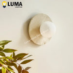 applique murale moderne beige clair texture naturelle minimaliste fixée ampoule led cuisine salle manger