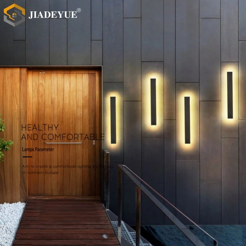 applique murale led moderne noire ip65 éclairage extérieur mur fixe 2492000lm 85265v