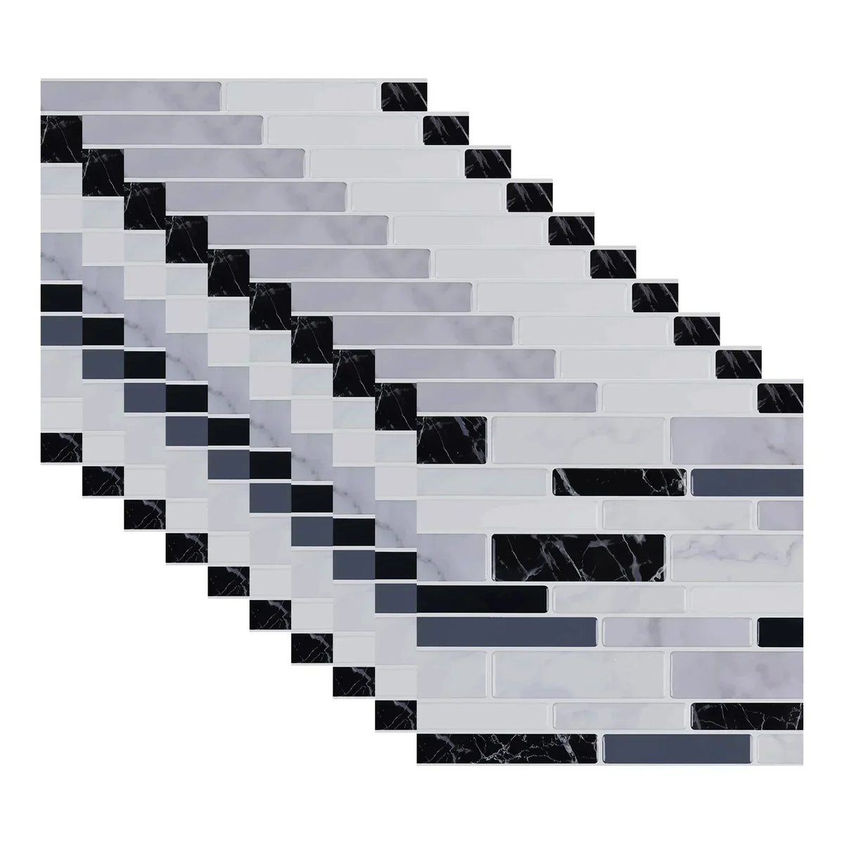 autocollants muraux marbre bleu gris blanc modernes 10 pièces 10cm 10cm imperméables self adhésifs