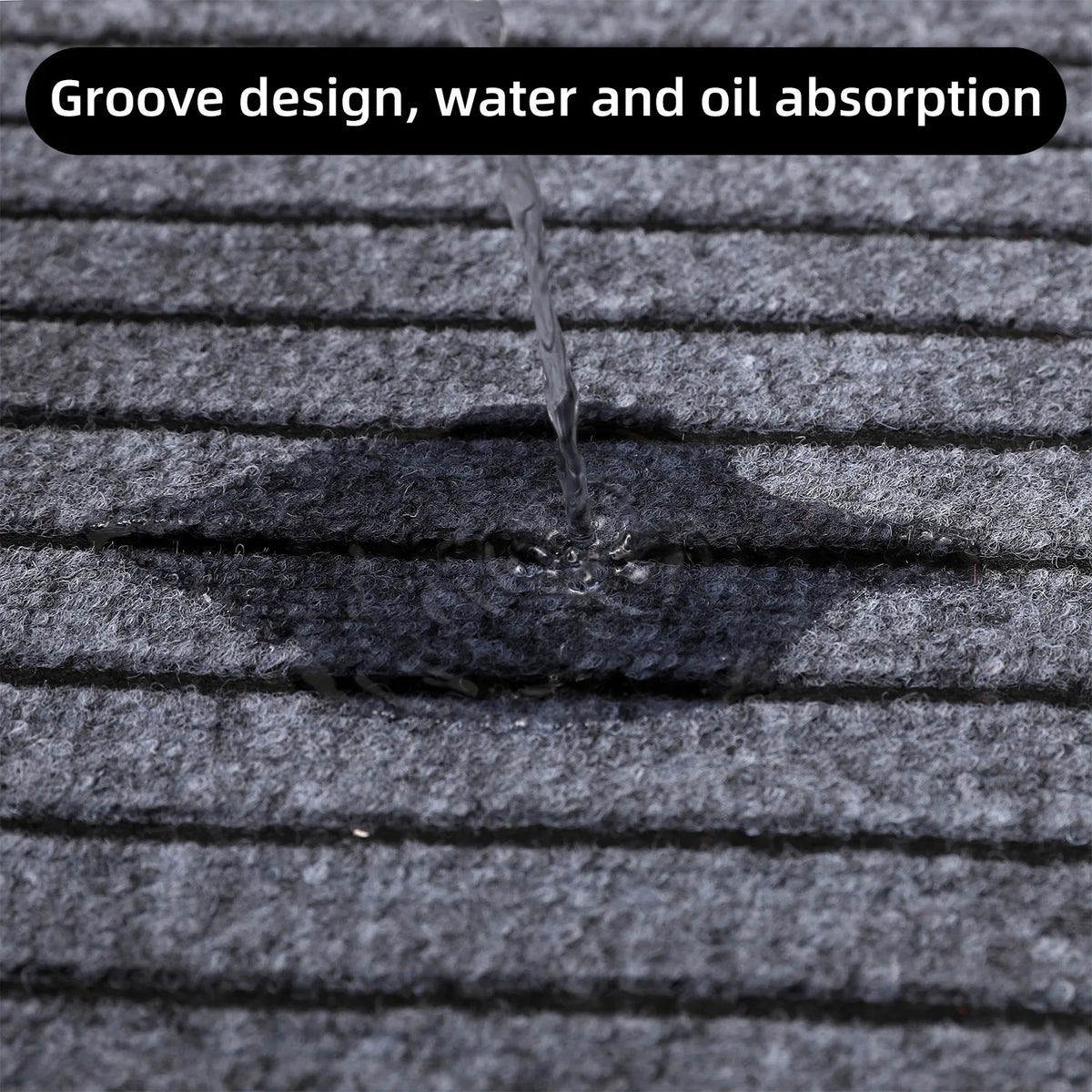 tapis d'entrée moderne noir rayures horizontales antidérapant résistant décoloration absorbant eau
