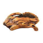 Cache plante forme racine imitation bois marron clair brun foncé texture naturelle rustique plante