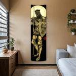 tapisserie soldat médiéval noir doré illustration murale chambre salon décoration maison moderne
