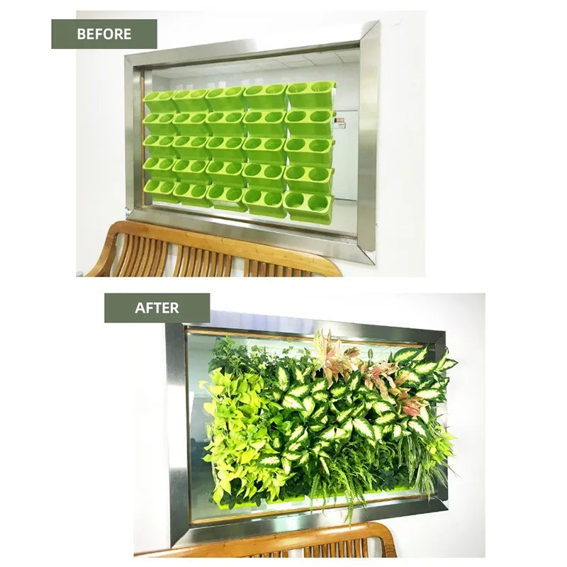 pots plantes suspendus mural blanc vert moderne plastique ø24cm 57cm