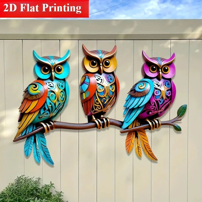 décoration murale sculpture oiseaux motifs floraux bleu vert orange contemporain