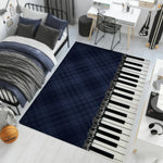 tapis moderne piano key polka dot bleu clair marron antidérapant intérieur extérieur chambre salon
