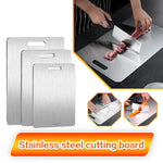 planche découper acier inoxydable moderne 39cm 28cm lisse brossée poignée intégrée cuisine utilitaire