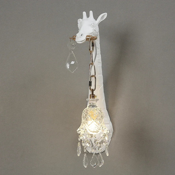 applique murale girafe cristal blanc or noir moderne éclairage suspension