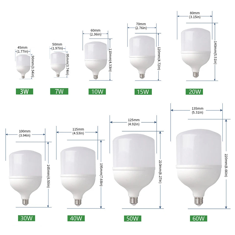 ampoule led e27 2700k 6500k blanc mat moderne 50000h 10w 15w 20w 30w 40w