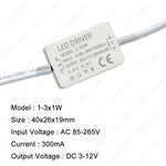 pilote led 300ma 12v 120v 240v blanc rectangulaire industriel certifié ccc fcc rohs