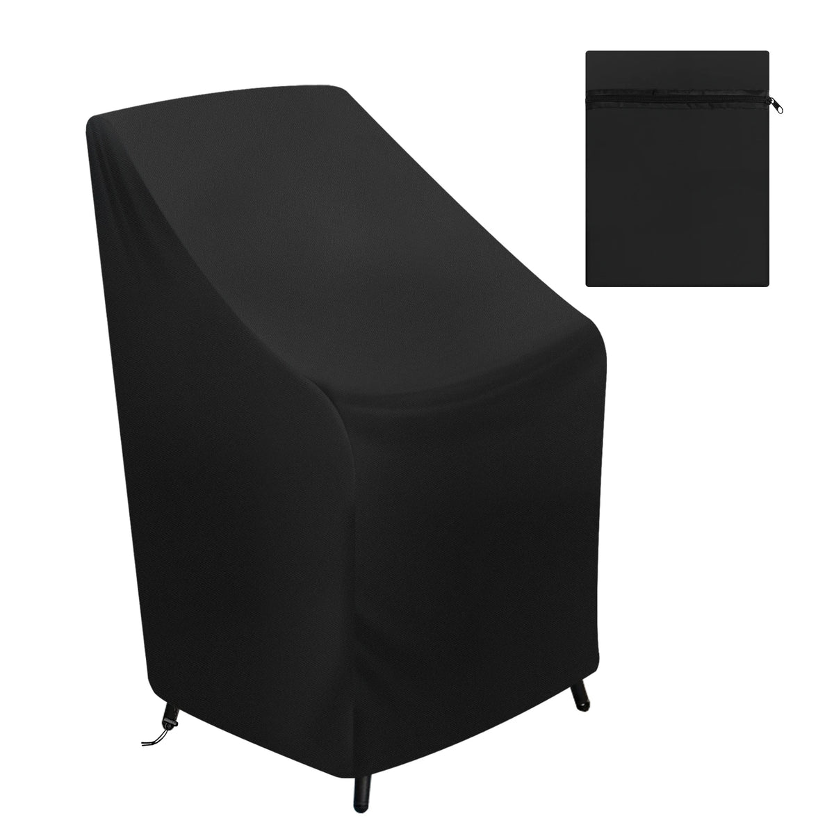 housse protection banc jardin noir poly coton cordon ajustable moderne extérieur uv resistant