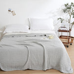 couverture coton pur plissée beige clair grande couverture lit douce maison