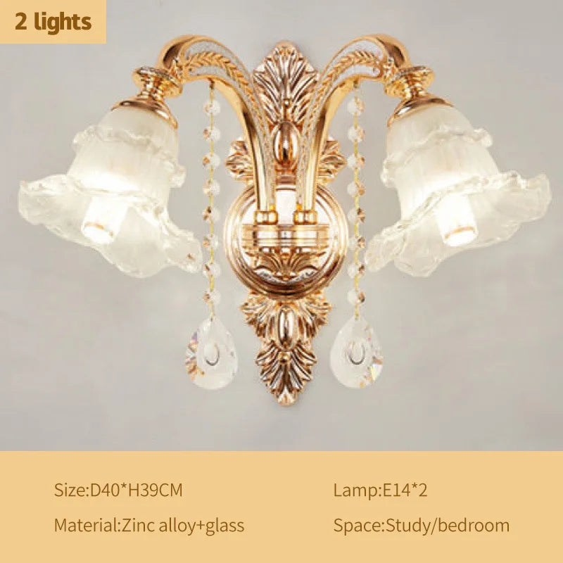 lustre doré cristal fleurs classique baroque salon encastrée led 2000lm 82000lm