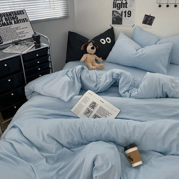housse couette bleu marine profond tissu texturé minimaliste lit adulte fermeture éclair ensemble literie