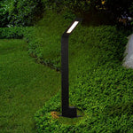 lampe solaire moderne minimaliste noir ip65 led 7w base plate autonomeextérieur