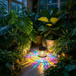 lampe solaire noire dorée motif géométrique moderne extérieure étanche patio jardin balcon