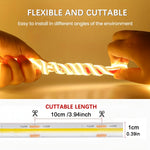 ruban led flexible cob 220v autocollant blanc chaud salon cuisine chambre moderne