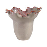 vase moderne artisanal céramique couleur beige rose gris noir texture ondulée ruchéeOpaque