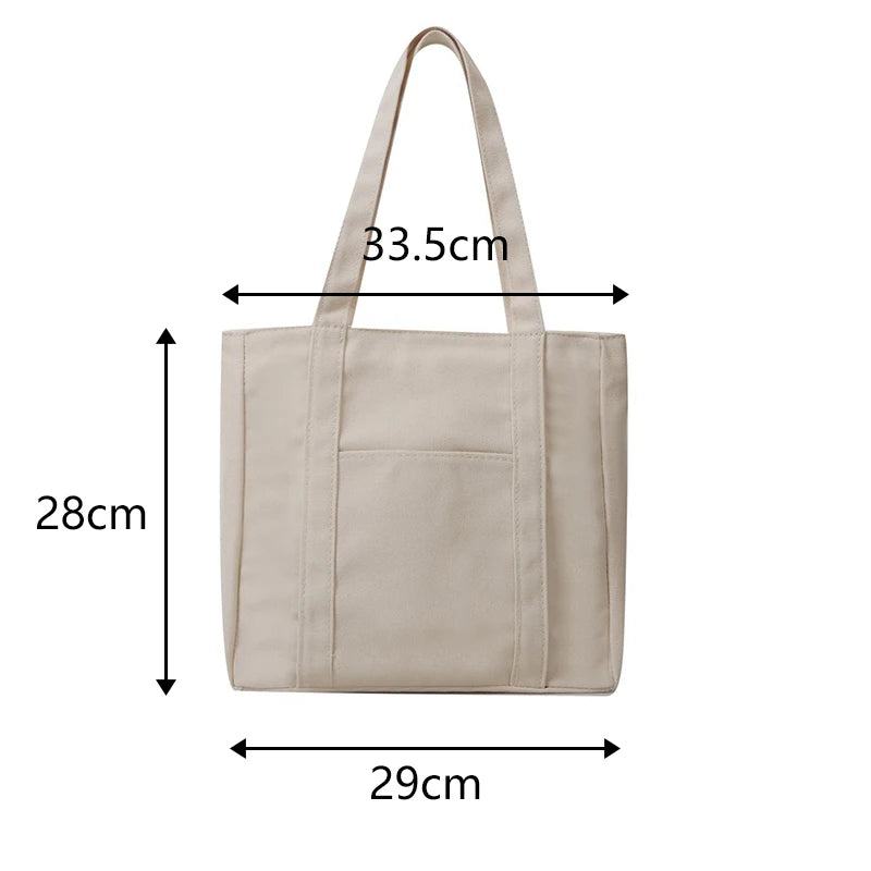 sac main noir beige moderne casual toile uni poche fermeture éclair poignées détachables