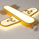 lampe suspendue avion forme bois bleu doré moderne chambre enfant interrupteur tactile