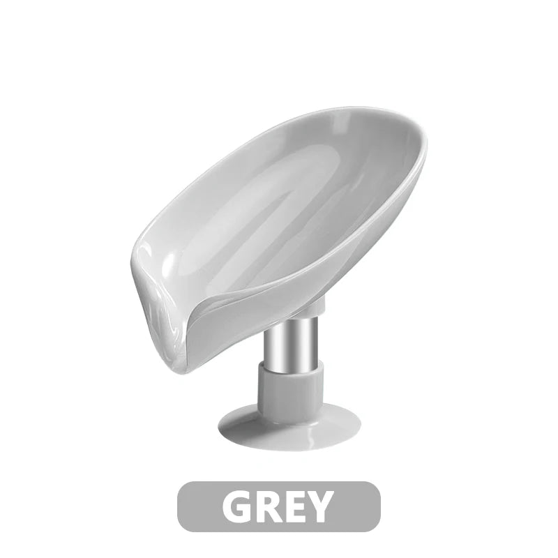 support savon moderne plastique blanc vert pastel texture gouttes d'eau fixé ventouse plateau douche