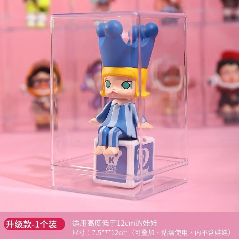 vitrine rangement plastique figurines jouets collection transparente anti poussière