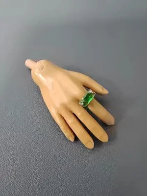 Bague miniature poupée 1/6 pierres précieuses boîte rangement décorative rouge