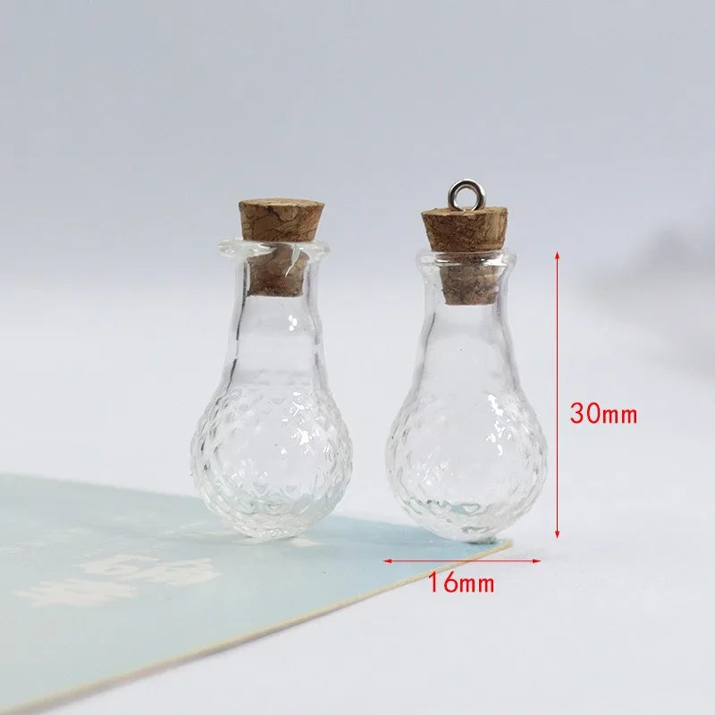 mini vases verre transparents rayures classiques bouchons colorées deco diy salon poupée accessoire artisanat