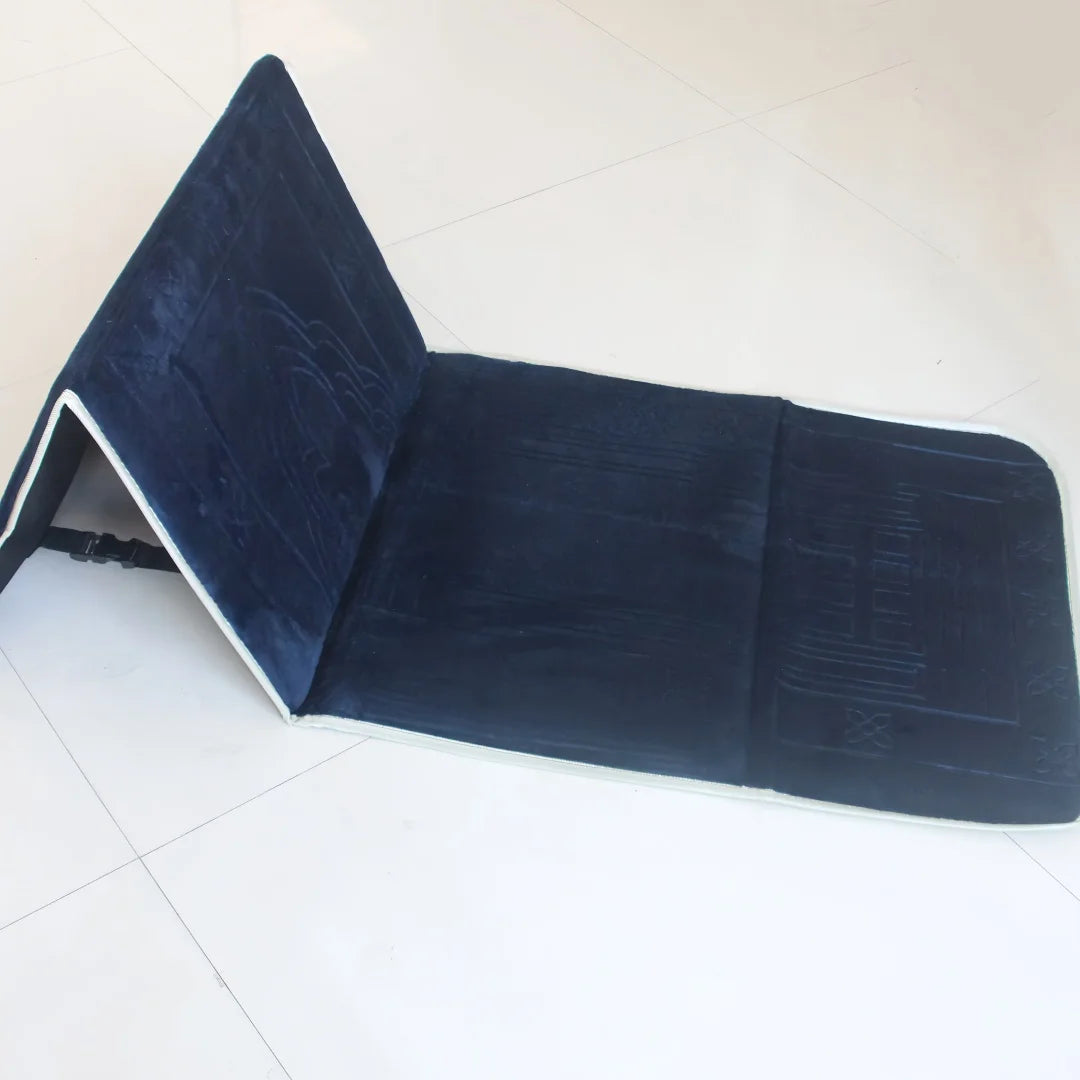 tapis prière musulman pliable velours antidérapant gris blanc moderne voyage usage intérieur extérieur İslam