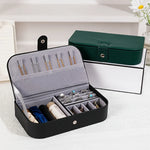 boîte bijoux simili cuir noir vert moderne organisation bijoux colliers bagues boucles doreilles cadeau