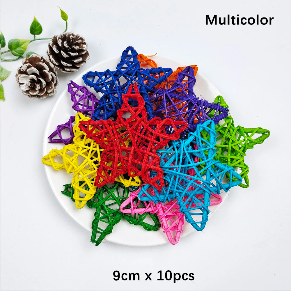 décoration artisanale boules coeurs rotin multicolores tressées anniversaire mariage festive