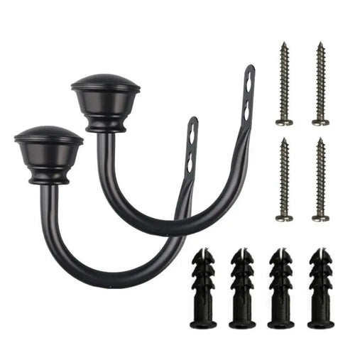 boucles rideaux fer noir bronze classiques fixations vis