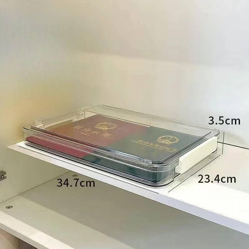 organisateur boîtes rangement transparentes réutilisables clips modernes papier stylos calculatrice lunettes cahiers feuilletsstylos bille