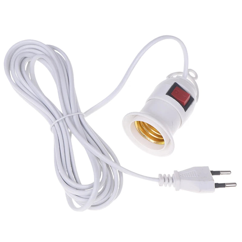 interrupteur électrique moderne câble blanc 4m diamètre 5.5cm blanc