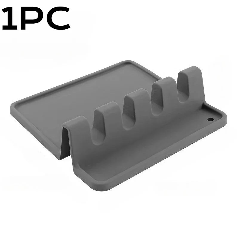 tapis séchage silicone gris moderne adhésif ustensiles cuisine cuillère spatule baguette pot