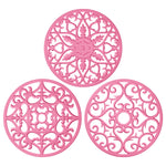 tapis table silicone moderne bleu vert rose motif floral clips