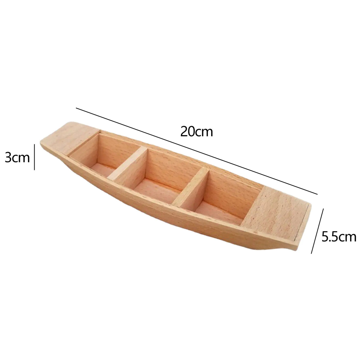 décoration maison bateau bois minimaliste naturel simple compartiments verticaux 20x5.5x3cm