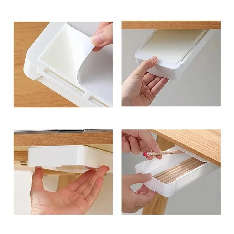 boîte rangement tiroir adhésive blanche moderne organisateur imperméable plastique