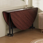 table manger ronde pliante bois marron plateau tournant six chaises modernes