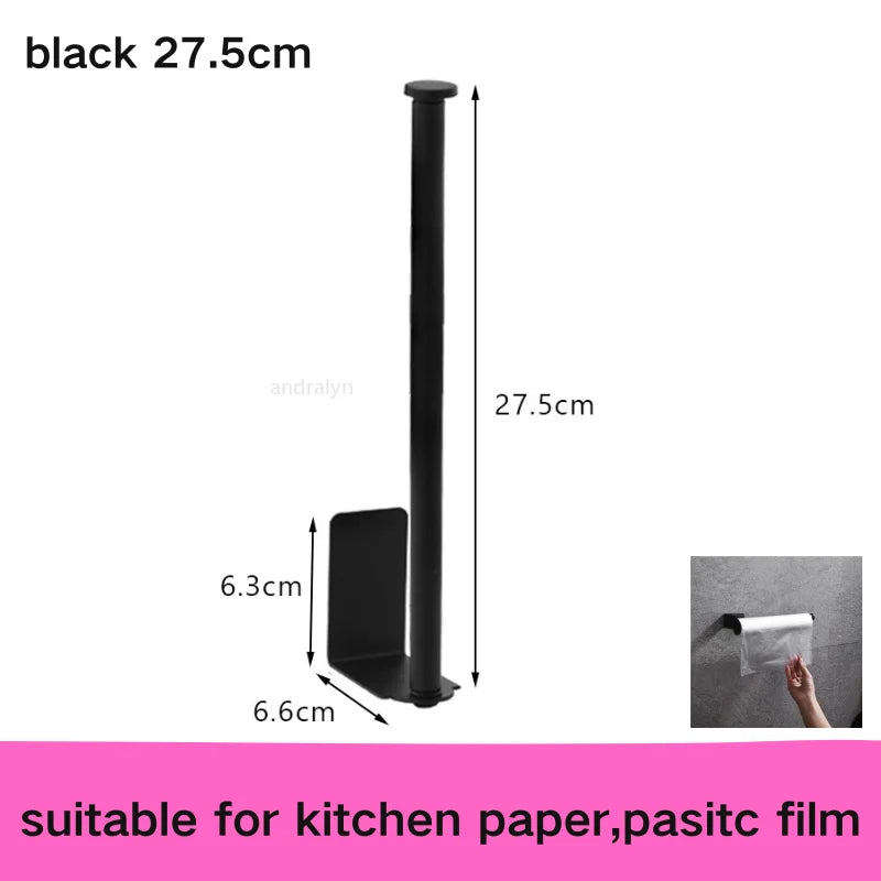 porte serviettes porte papier toilettique acier inoxydable réutilisable moderne clips crochets noir multifonctionnel sans