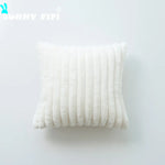 coussin décoratif moderne double face peluche rouge orange vert blanc rose