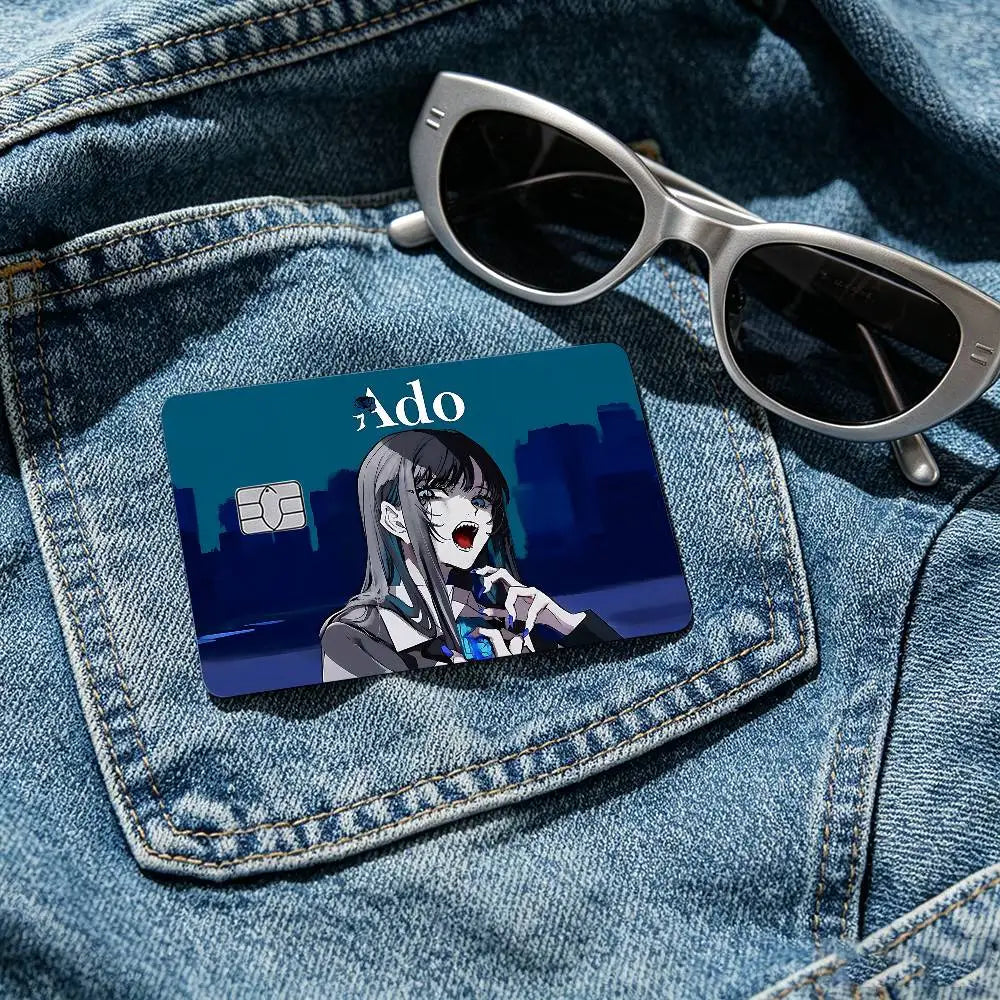 autocollants protection cartes credit dessin anime personnalisables adhésifs modernes bleu noir violet