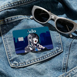 autocollants protection cartes credit dessin anime personnalisables adhésifs modernes bleu noir violet