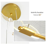 suspension lumineuse moderne or papillon translucide salon chambre étude hall double têtes